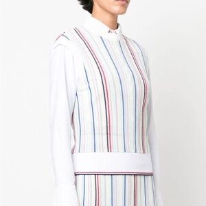 THOM BROWNE Striped Open-Knit Vest